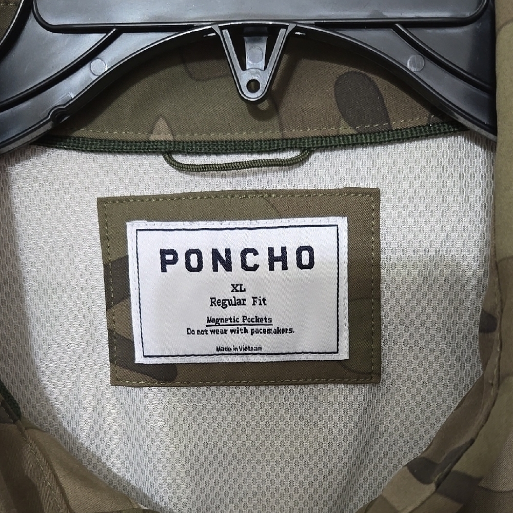 Men's Poncho Camouflage Button Up